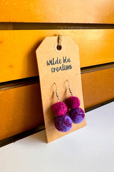 Wool Earrings in Dalia