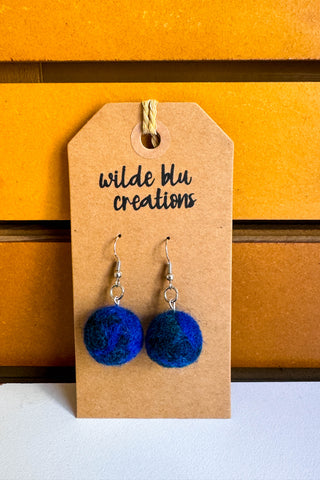 Wool Earrings in Mariana