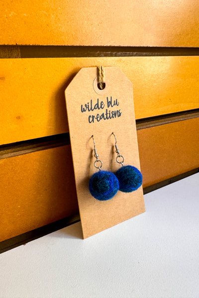 Wool Earrings in Mariana