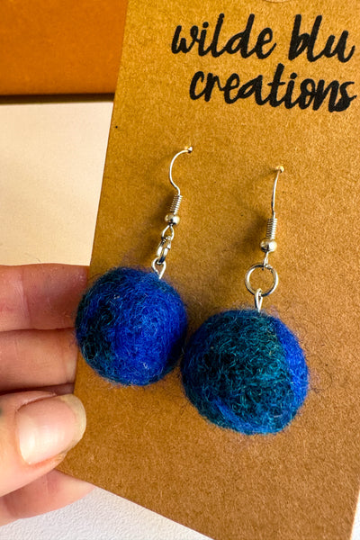 Wool Earrings in Mariana