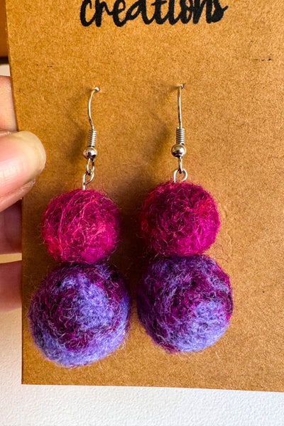 Wool Earrings in Dalia