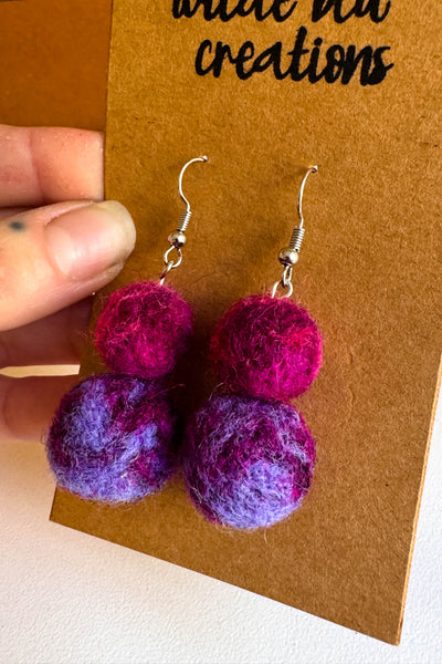 Wool Earrings in Dalia