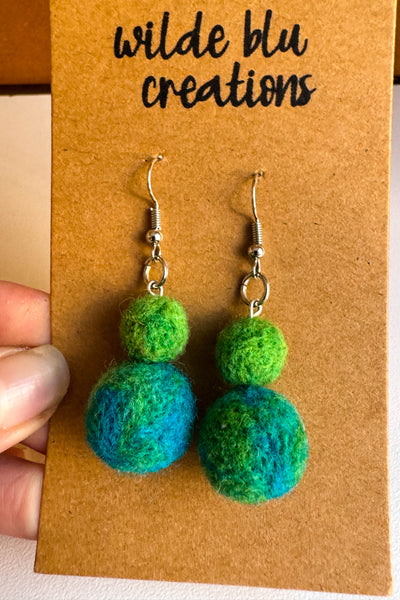 Wool Earrings in Lake Huron