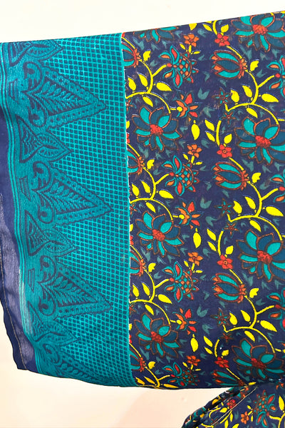 Short Upcycled Kimono Robe ~ Midnight