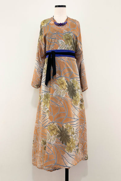 Long Upcycled Kimono Robe ~ Blush Dream