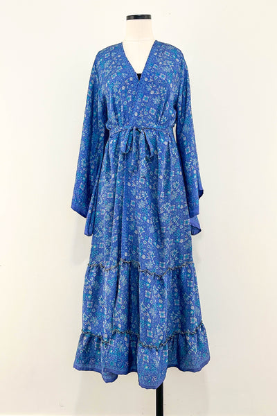 Angel Wing Upcycled Dress ~ Indigo Haze