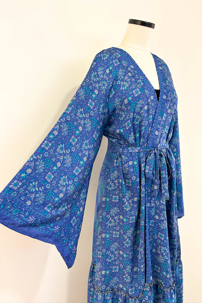 Angel Wing Upcycled Dress ~ Indigo Haze