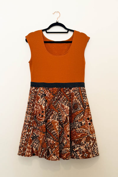 Terracotta Tales Reversible Dress with Pockets - Medium