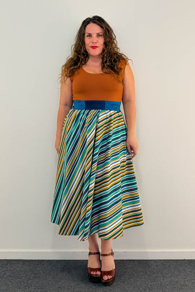Sunset Stripe Dress w/ Pockets MEDIUM