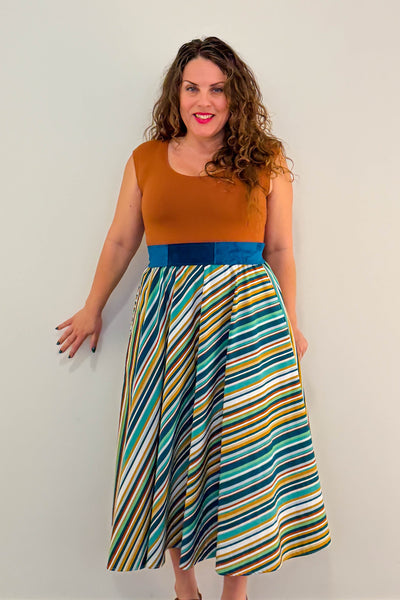 Sunset Stripe Dress w/ Pockets MEDIUM