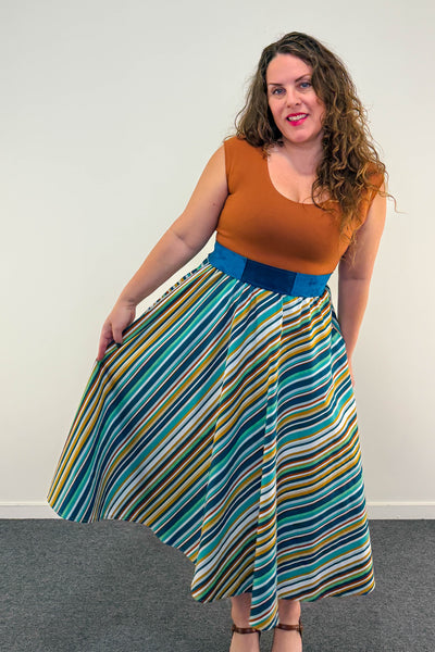 Sunset Stripe Dress w/ Pockets MEDIUM