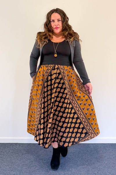 Saffron Nights Dress with Pockets - Large