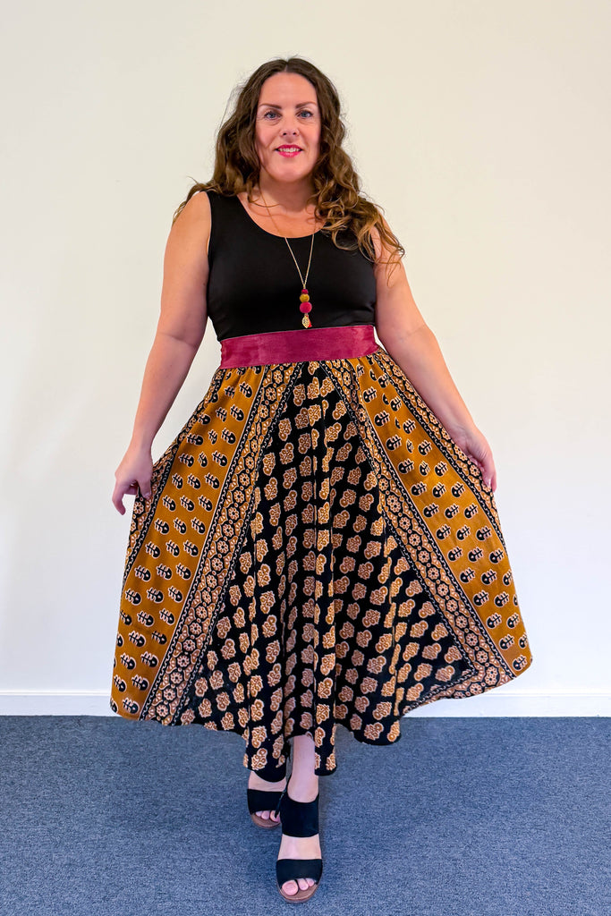 Saffron Nights Dress with Pockets - Large