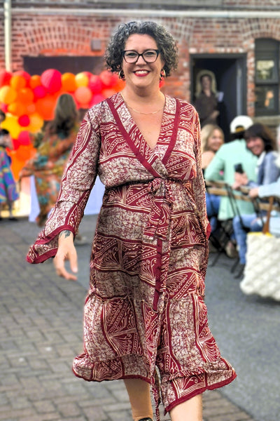 Angel Wing Upcycled Dress ~ Red, Red Wine