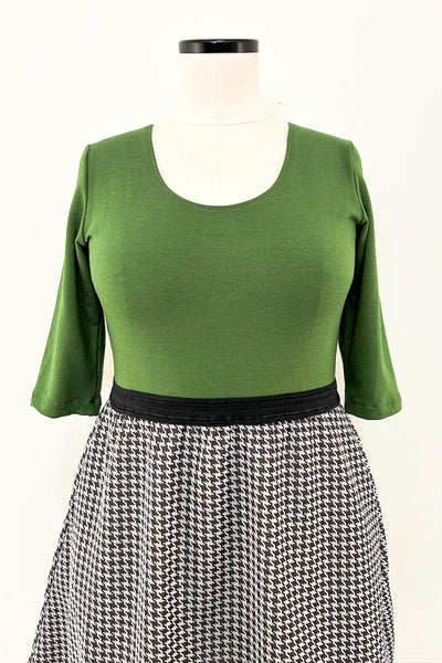 Chestnut Check Dress w/ Pockets LARGE