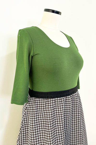 Chestnut Check Dress w/ Pockets LARGE