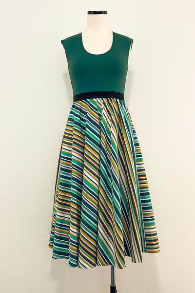 Sunset Stripe Dress w/ Pockets SMALL