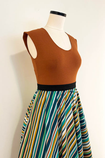 Sunset Stripe Dress w/ Pockets MEDIUM