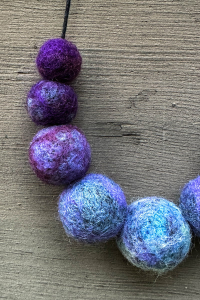 Wool Necklace in Lavender Fields