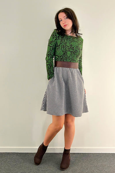 Chestnut Check Dress w/ Pockets SMALL