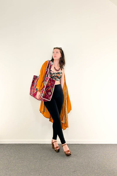 Velvet Tote ~ Burgundy
