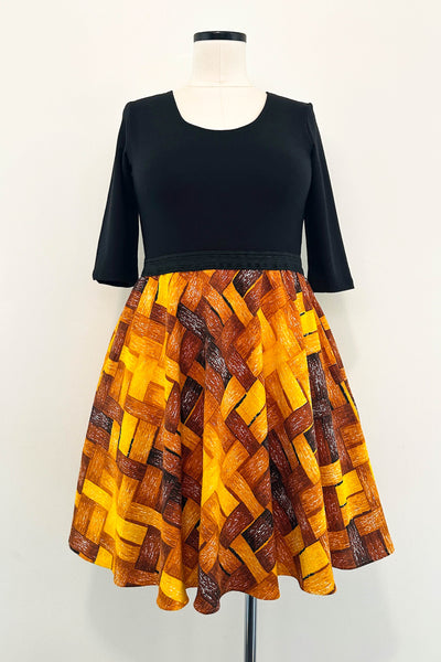 Golden Lattice Dress w/ Pockets LARGE