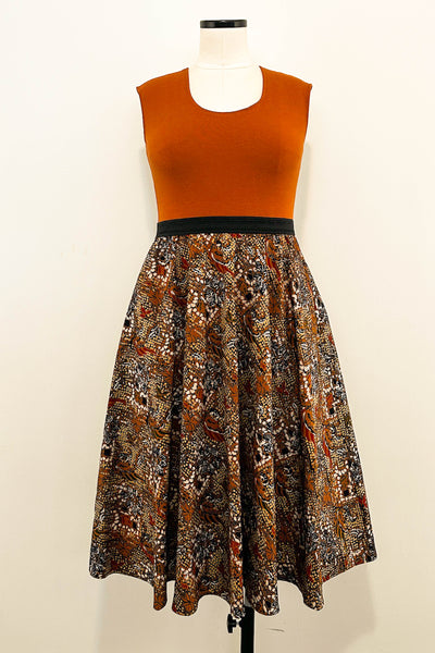 Spiced Cocoa Reversible Dress with Pockets - Large