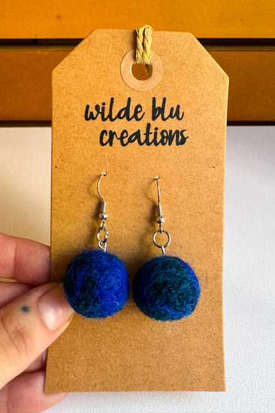 Wool Earrings in Mariana