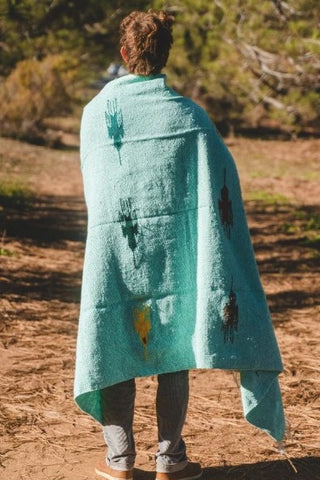 Thunderbird Baja Blanket ~ Mint
