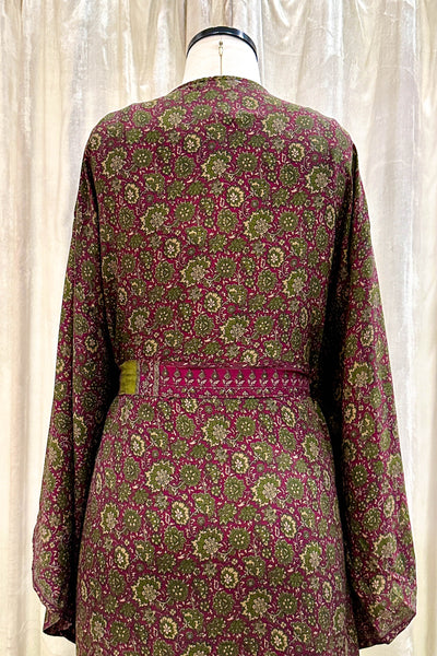 Kimono Robe Upcycled ~ Bordeaux