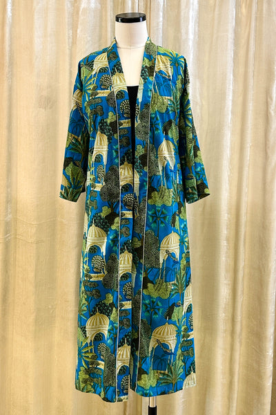 Cotton Robe ~ Turquoise Peacock