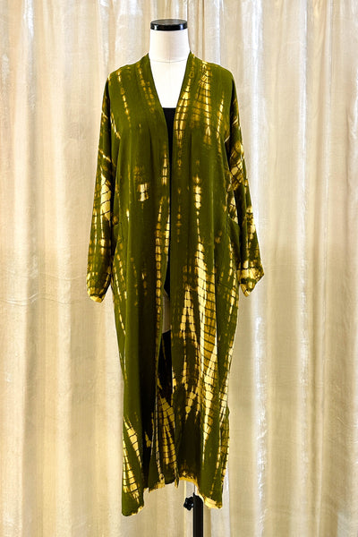 Cotton Robe ~ Green Tie Dye