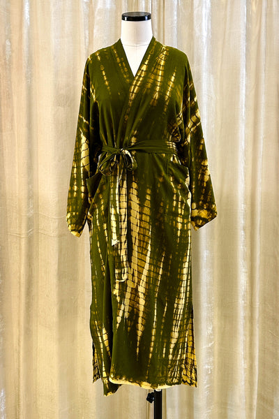 Cotton Robe ~ Green Tie Dye