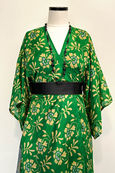 Kimono Robe Upcycled ~ Green Faerie