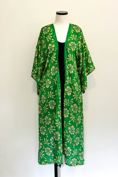 Kimono Robe Upcycled ~ Green Faerie