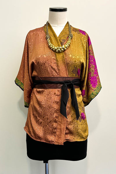 Kimono Blouse Upcycled ~ Myanmar