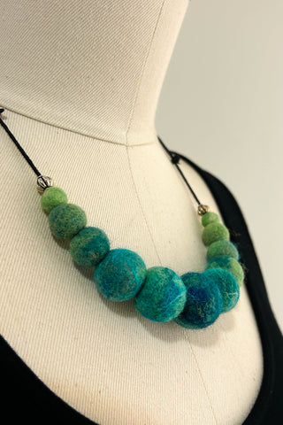 Wool Necklace in Sea Glass