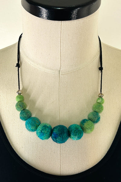 Wool Necklace in Sea Glass