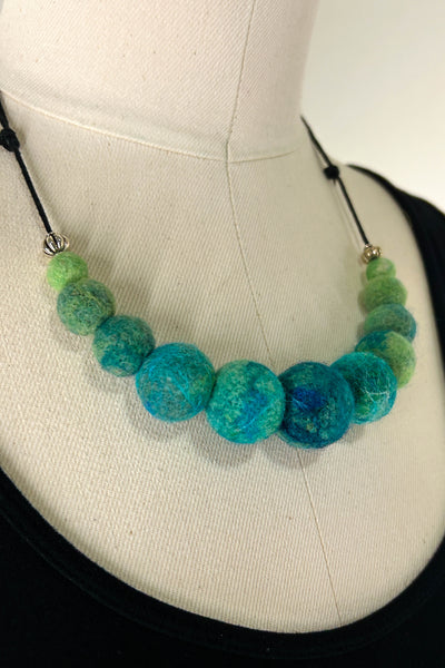 Wool Necklace in Sea Glass