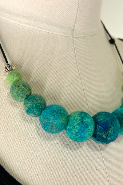 Wool Necklace in Sea Glass