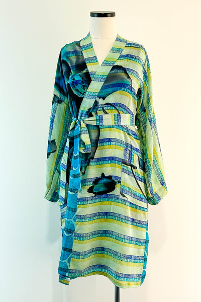 Short Upcycled Robe ~ Poolside