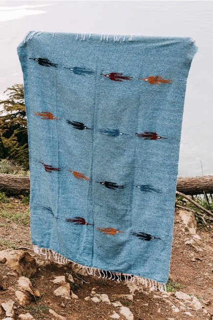 Thunderbird Baja Blanket ~ Sky Blue