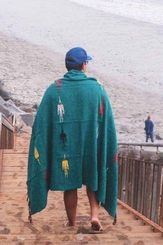 Thunderbird Baja Blanket ~ Turquoise