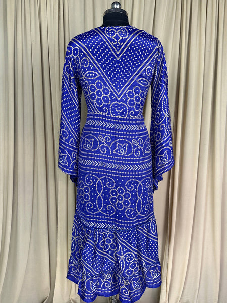 Recycle Silk Kimono Flowy Gown House Robe Boho Beach Coverup