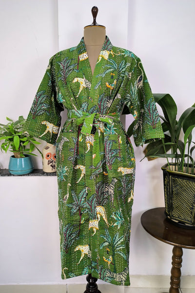Kantha Robe ~ Green Jungle