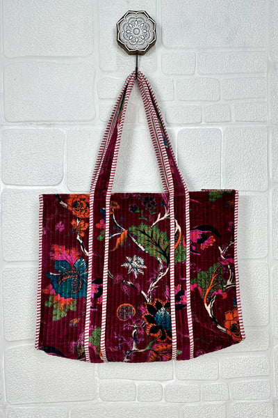 Velvet Tote ~ Burgundy