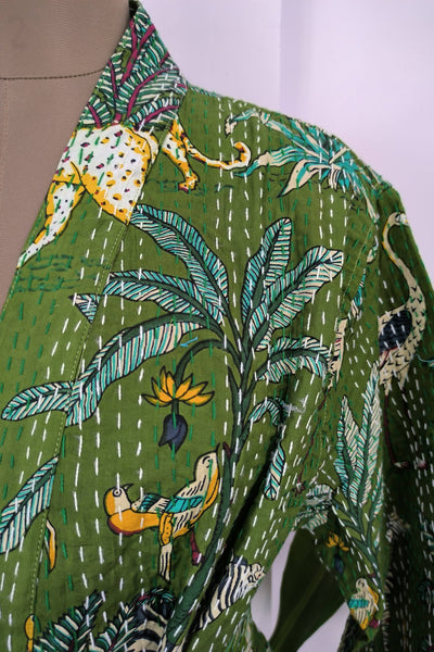 Kantha Robe ~ Green Jungle